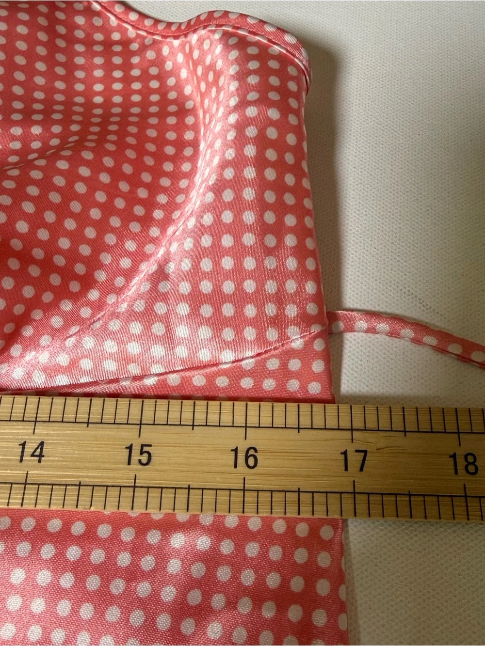 Adonna‎ Pink Polka Dot Satin Slip Dress Nightgown Size M coquette romantic